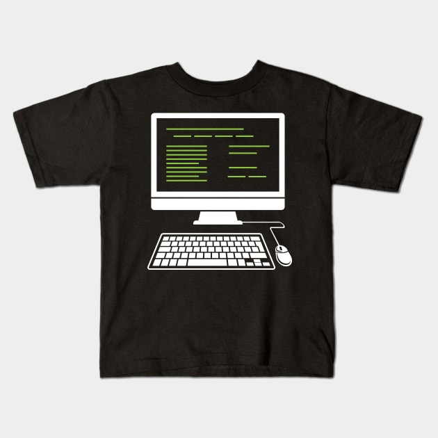 Desktop Computer Coder - Funny Programming Kids T-Shirt by Shirtbubble